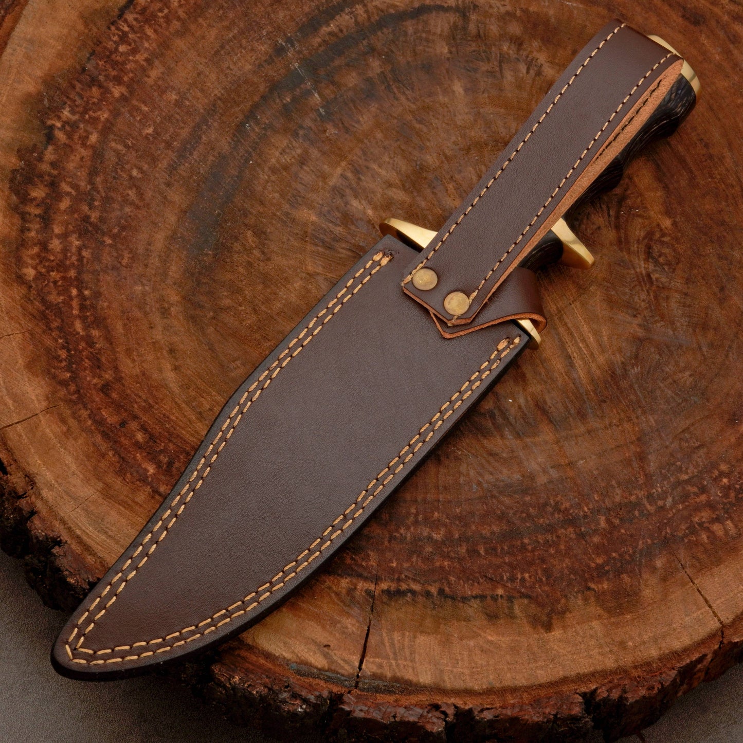 12" HANDMADE FORGED DAMASCUS Steel Bowie Hunting Knife EDC for Survival