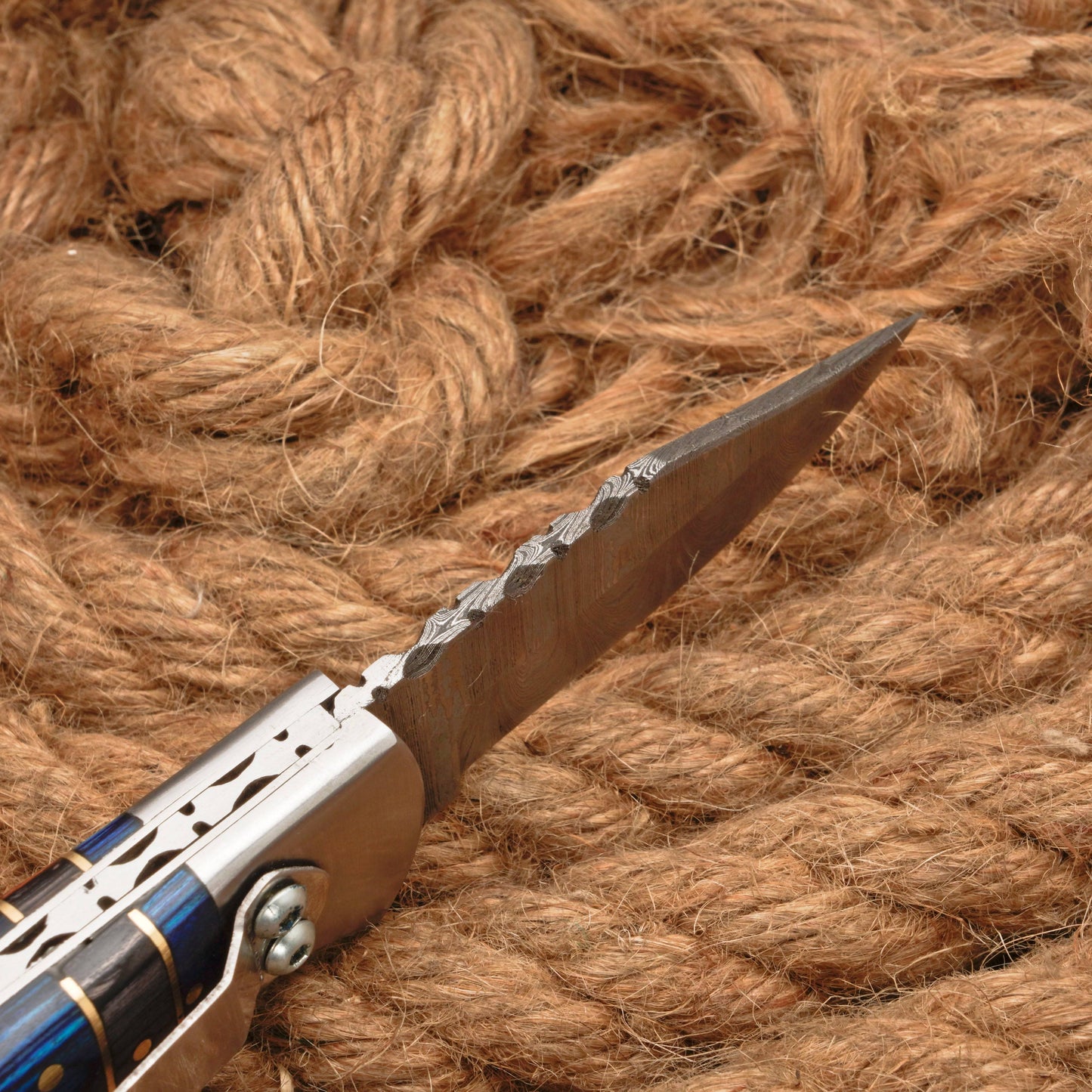 Handmade Damascus Steel Pocket Folding Knife With Pakkawood Handle And Pocket Clip