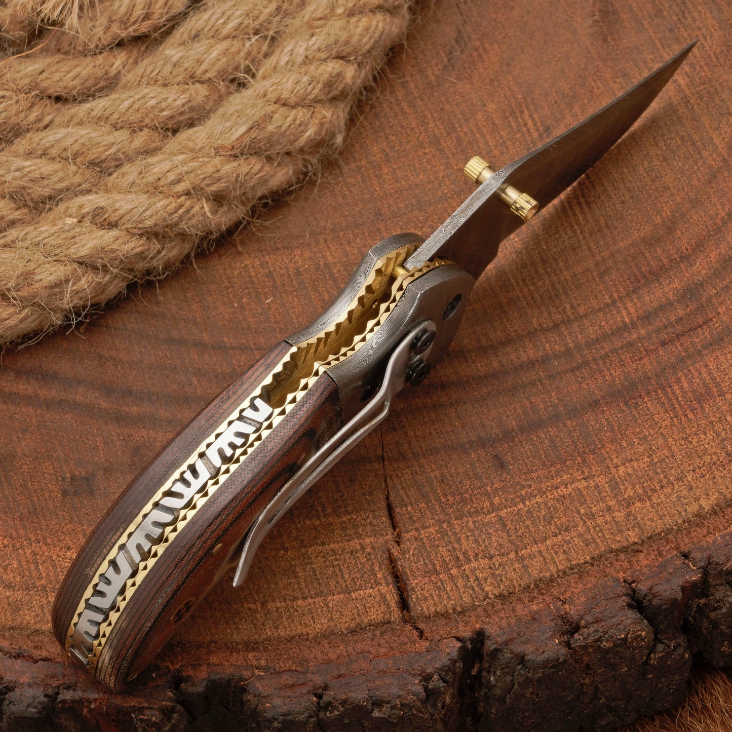 EDC Hand Forged Damascus Pocket Knife-Camping Folding knife | Pocket Clip knife with Micarta Handle