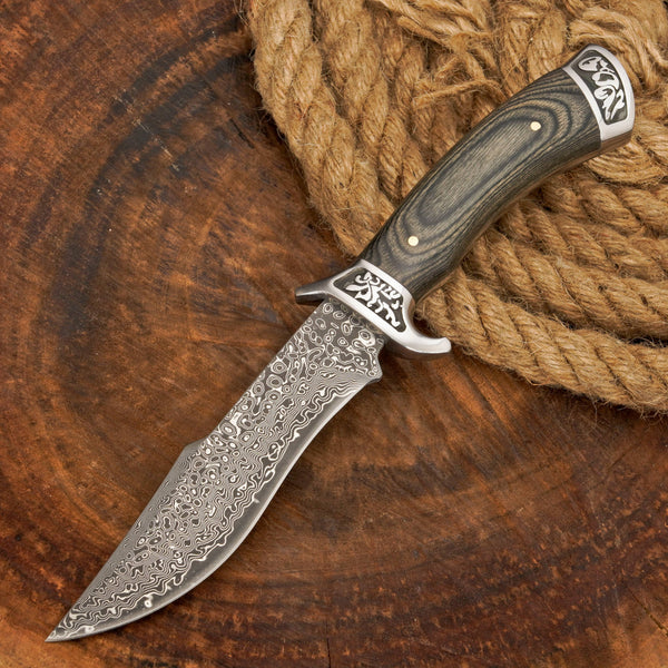 Custom Hand Forged Damascus Steel Hunting Knife EDC | Full tang Knife