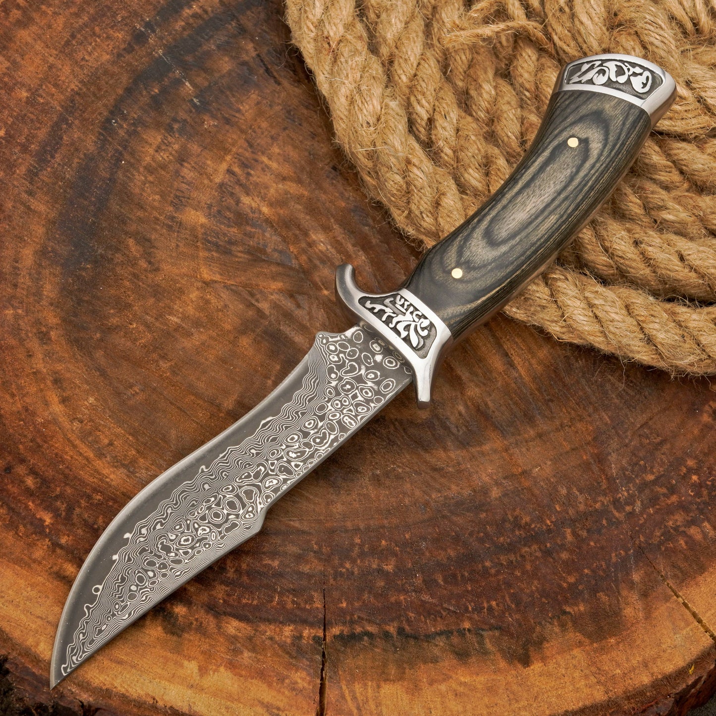 Custom Hand Forged Damascus Steel Hunting Knife EDC-Fixed blade knife