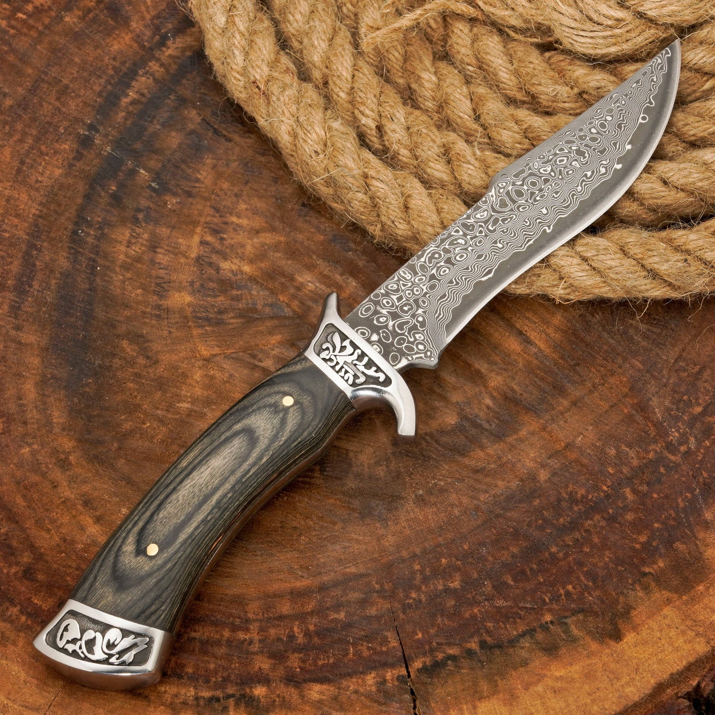 Custom Hand Forged Damascus Steel Hunting Knife EDC-Fixed blade knife