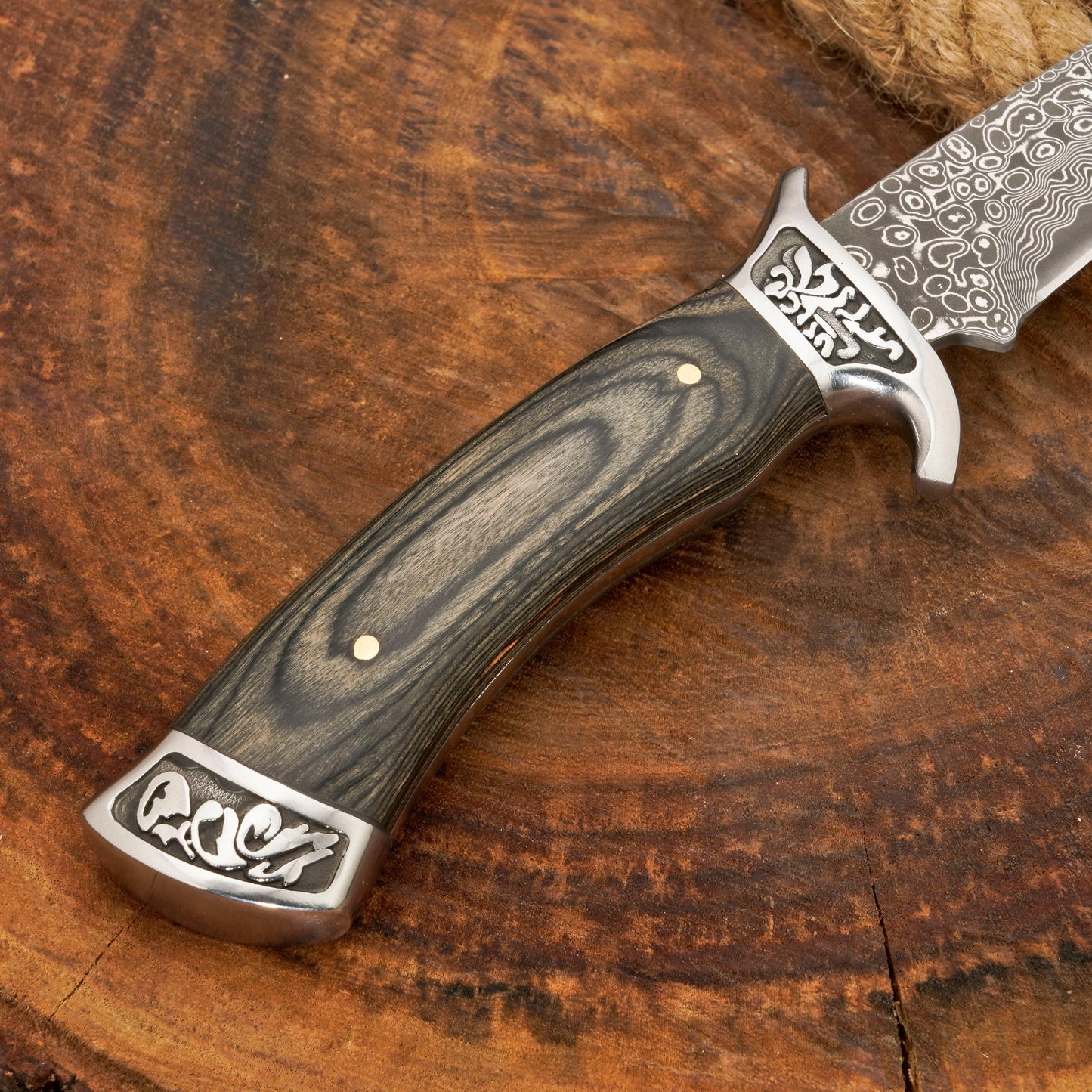 Custom Hand Forged Damascus Steel Hunting Knife EDC-Fixed blade knife