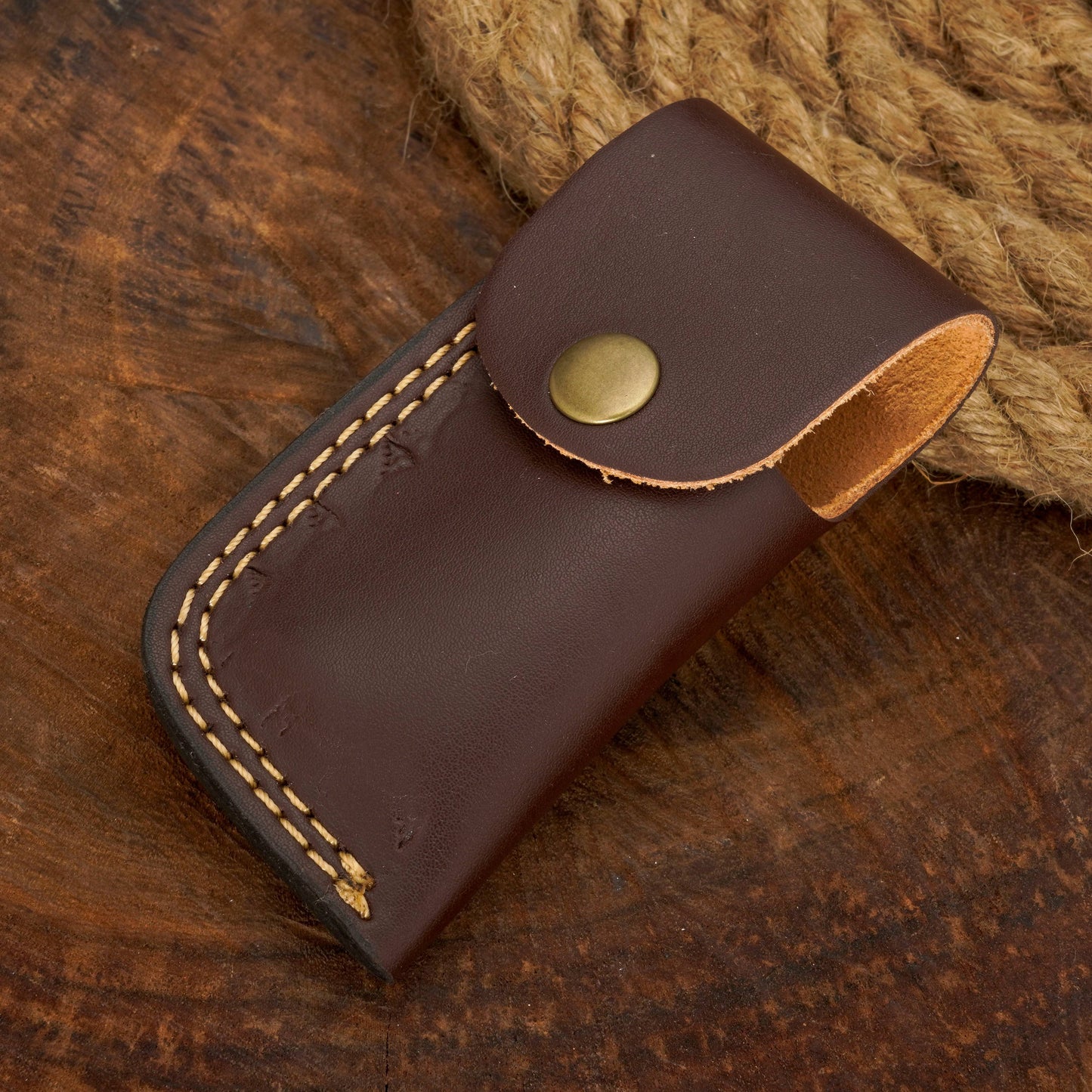 Handmade Damascus Pocket Knife with Clip - Camping Folding Blade W/ Pakka Wood Handle