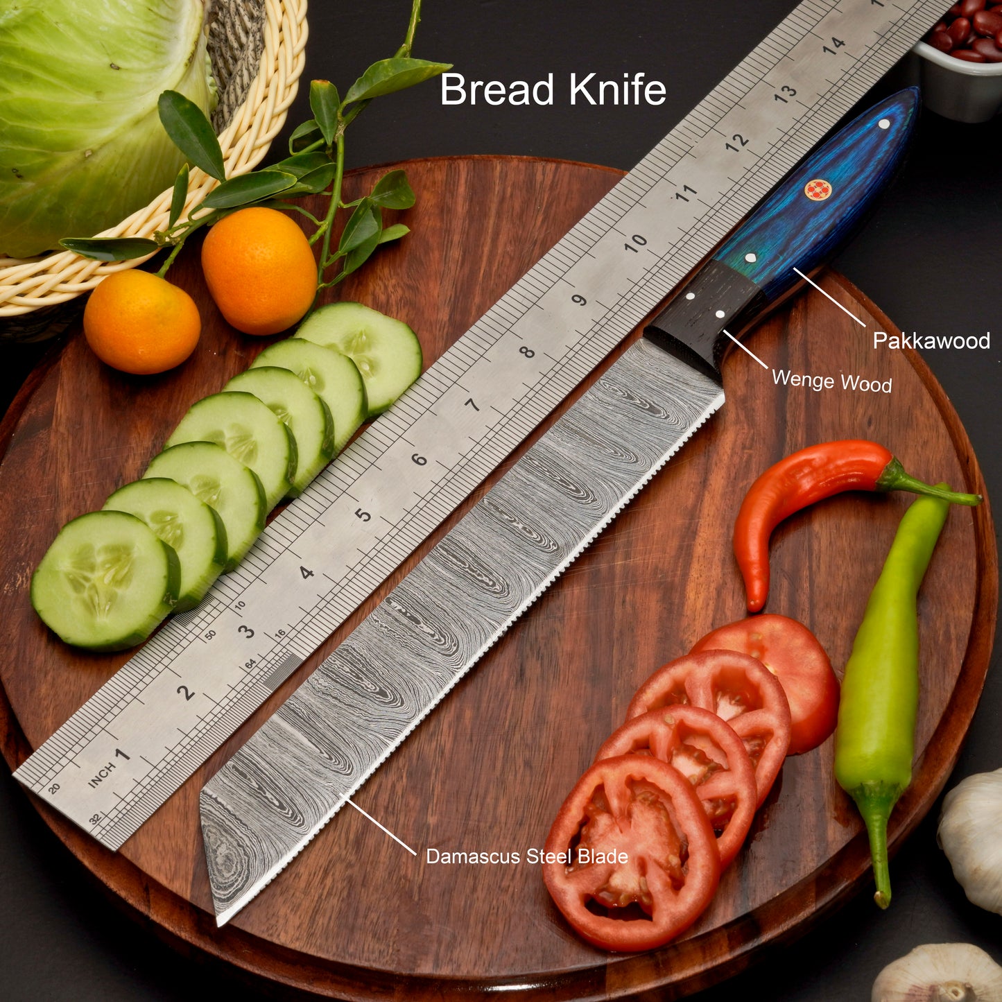 Custom Handmade Forged Damascus Steel Chef Set-Kitchen Knives Set W/ Leather Roll