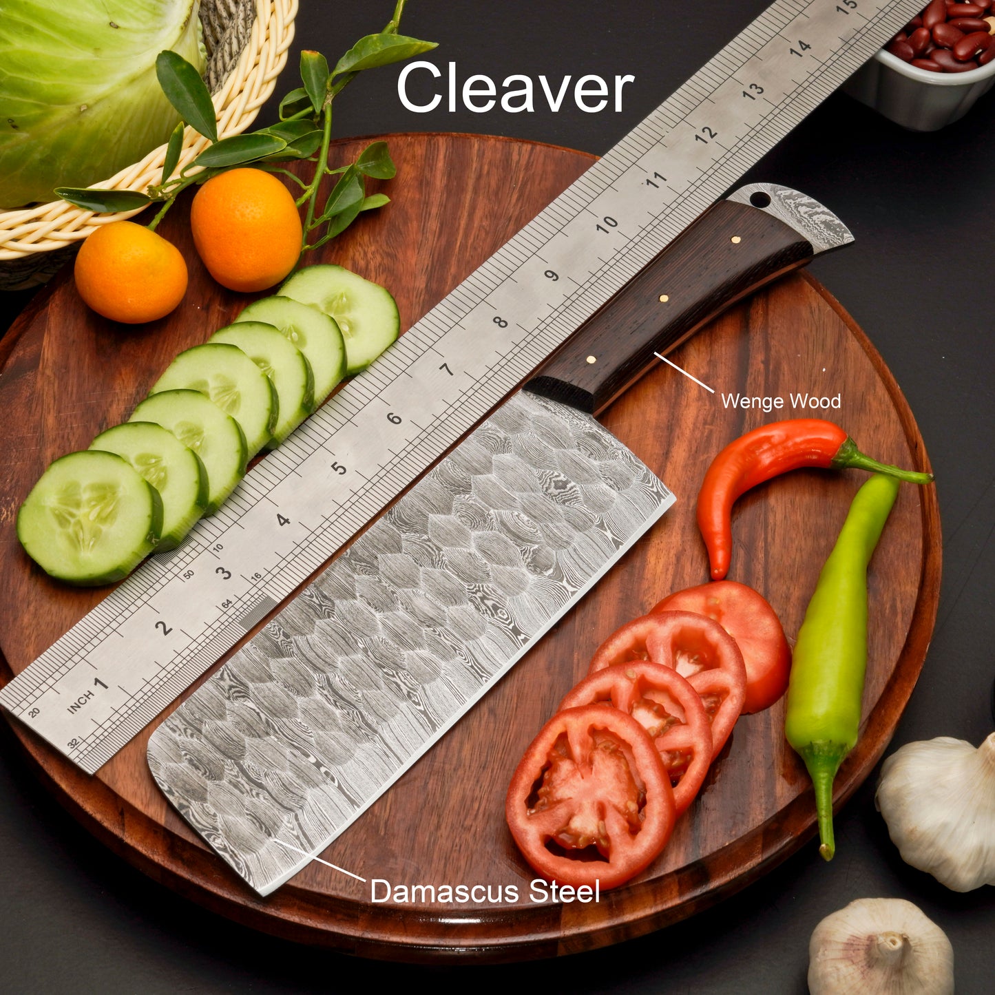 Custom Handmade Forged Damascus Steel Chef Set-Kitchen Knives Set W/ Leather Roll