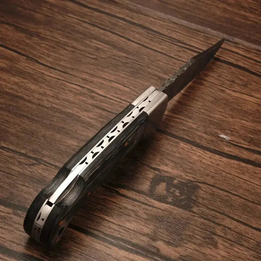 Hand Made Damascus Steel Folding Pocket Knife-Camping Folding Utility Knife - Hunt Craft Knives