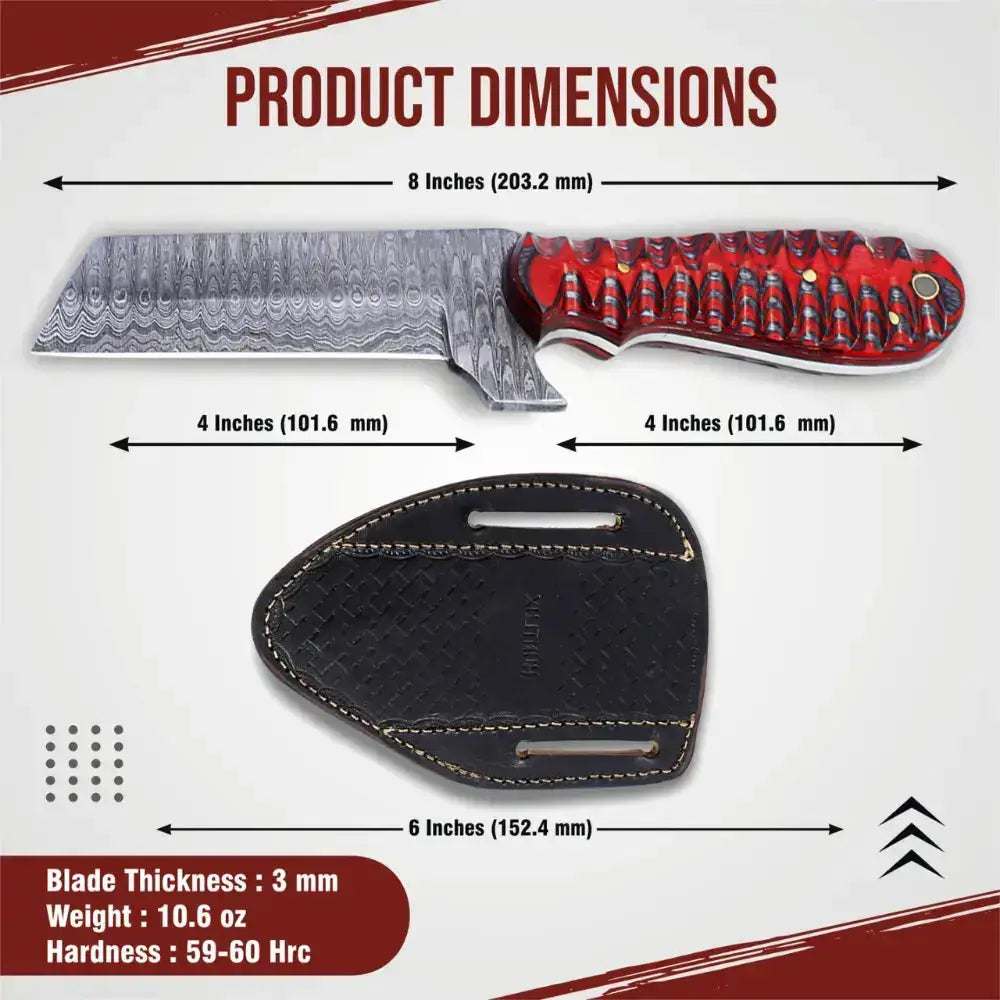 Handmade Damascus Steel Cowboy Bull Cutter Best Chef Knife-Kitchen Knives--Hunt Craft Knives