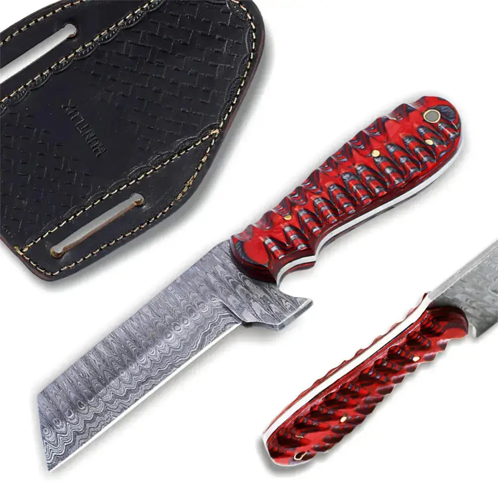 Handmade Damascus Steel Cowboy Bull Cutter Best Chef Knife-Kitchen Knives-- Hunt Craft Knives