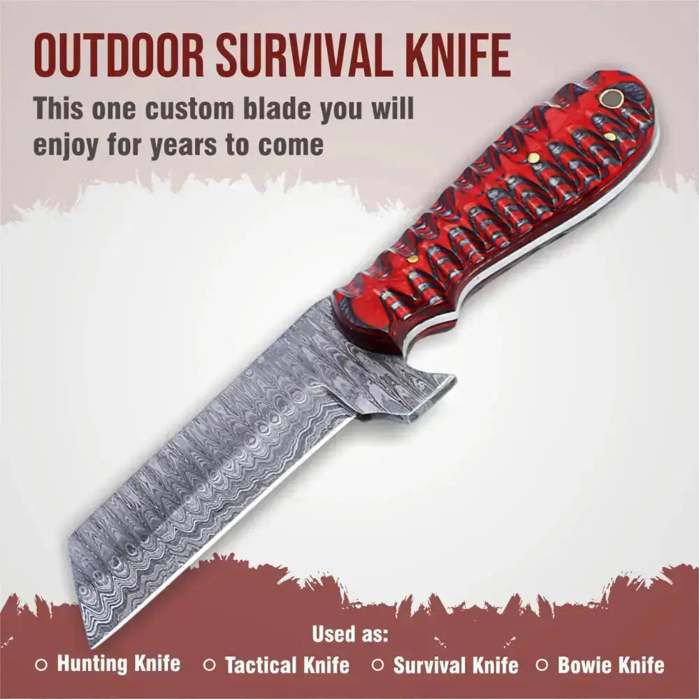 Handmade Damascus Steel Cowboy Bull Cutter Best Chef Knife-Kitchen Knives--Hunt Craft Knives