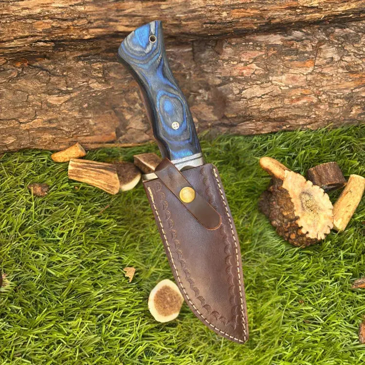 Custom Handmade Forged Damascus Steel Hunting Knife With Pakka Wood Handle Hunt Craft Knives