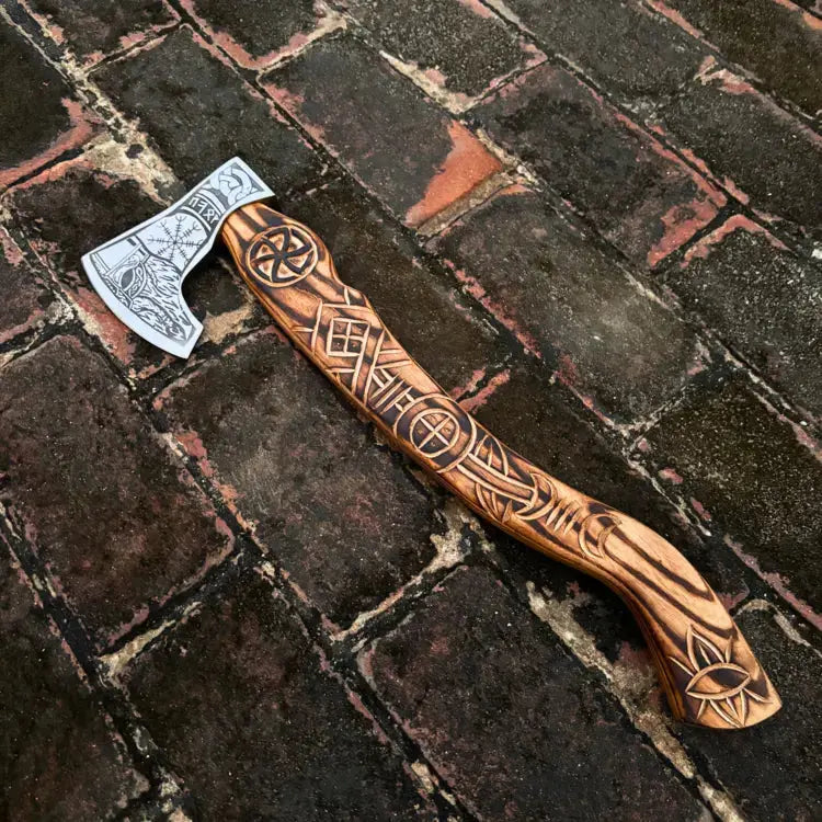 Handmade Forged High Carbon Steel Bearded Viking Axe-Norse Battle Axe With Ash Wood Handle Hunt Craft Knives