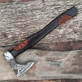 Handmade High Carbon Steel Tomahawk Viking Axe-Bearded Viking Battle Axe Ash Wood Handle Hunt Craft Knives