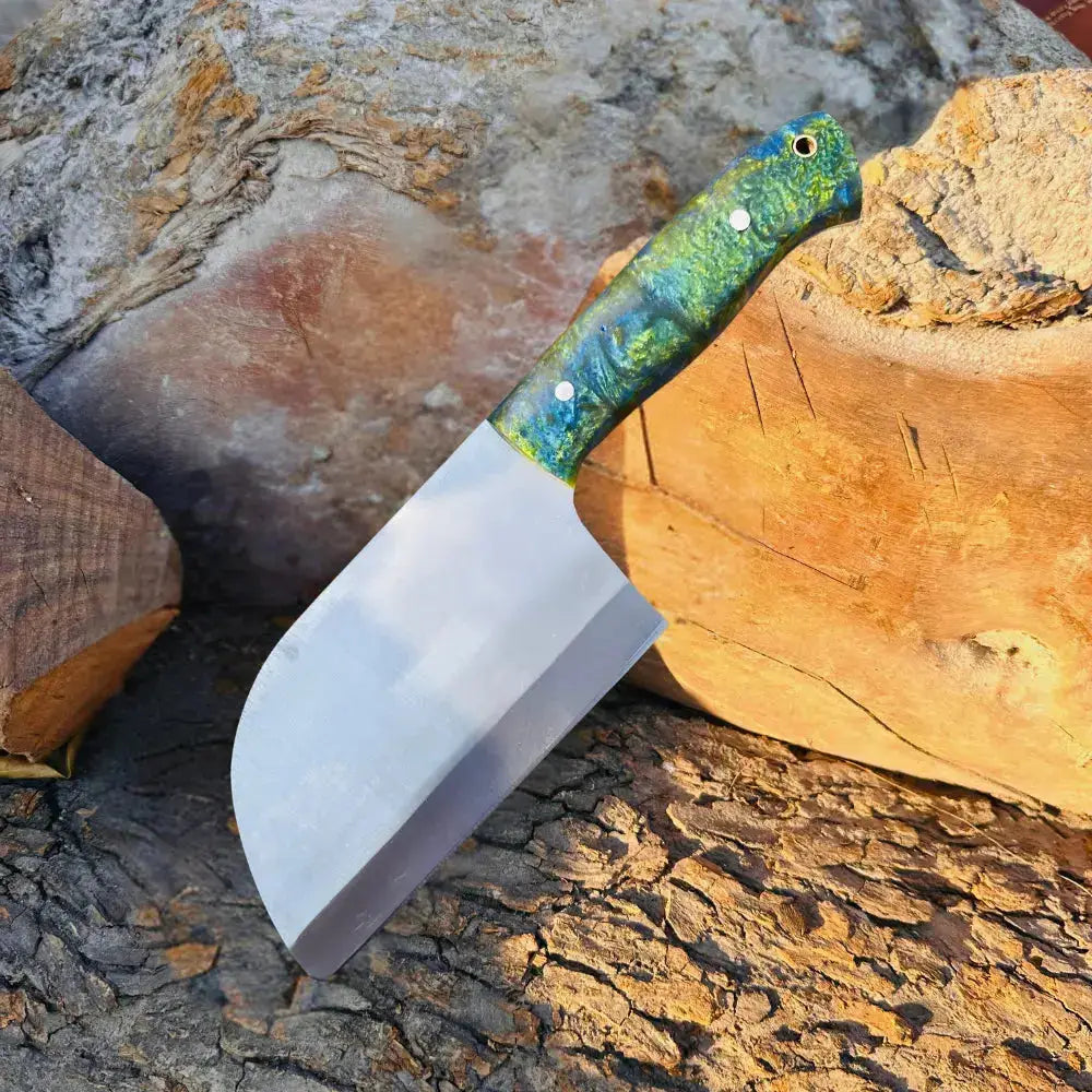 Royal Chef Knife Handmade Stainless Steel Cleaver Chef Knife-Best Kitchen Knife-Resin Wood Handle--Hunt Craft Knives