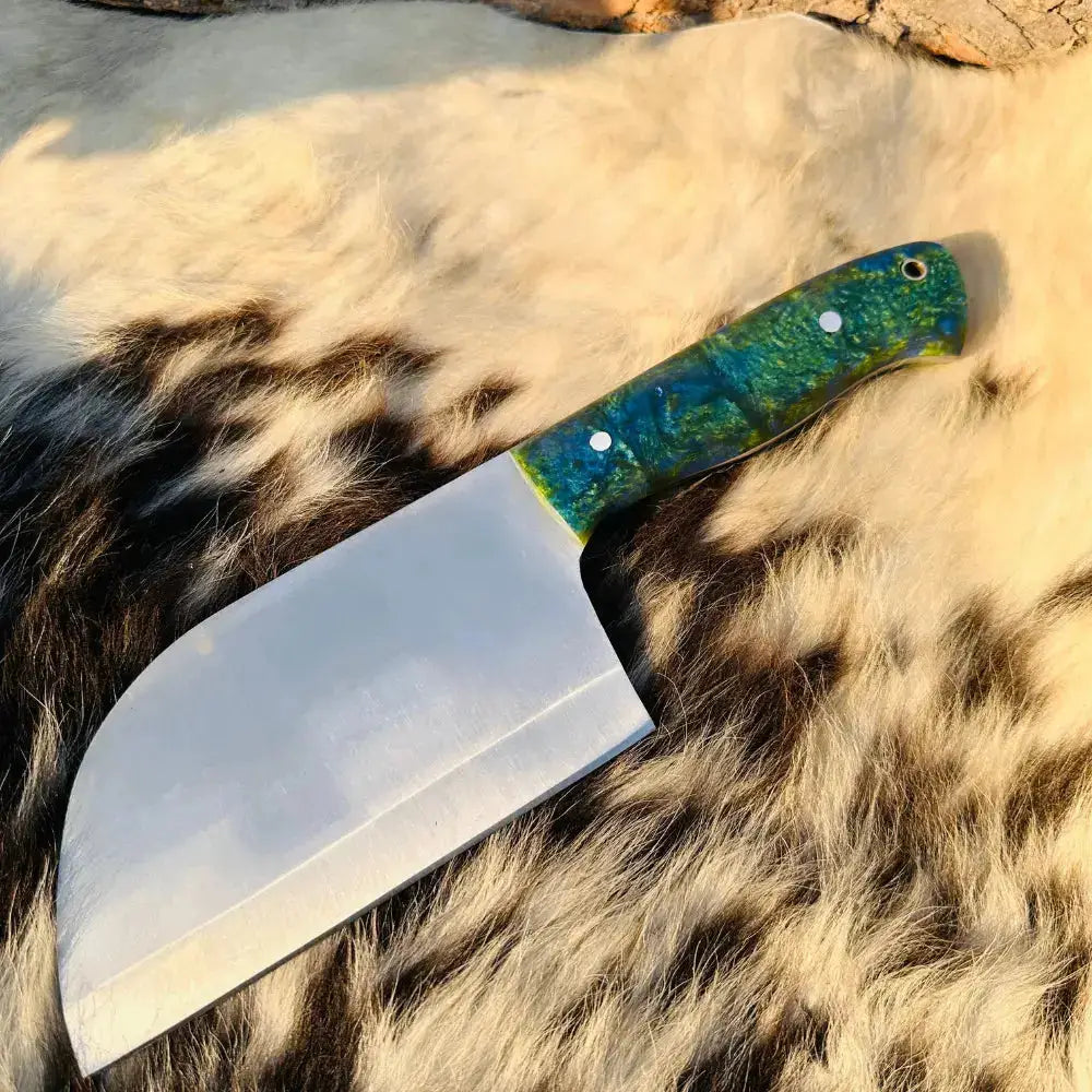 Royal Chef Knife Handmade Stainless Steel Cleaver Chef Knife-Best Kitchen Knife-Resin Wood Handle--Hunt Craft Knives