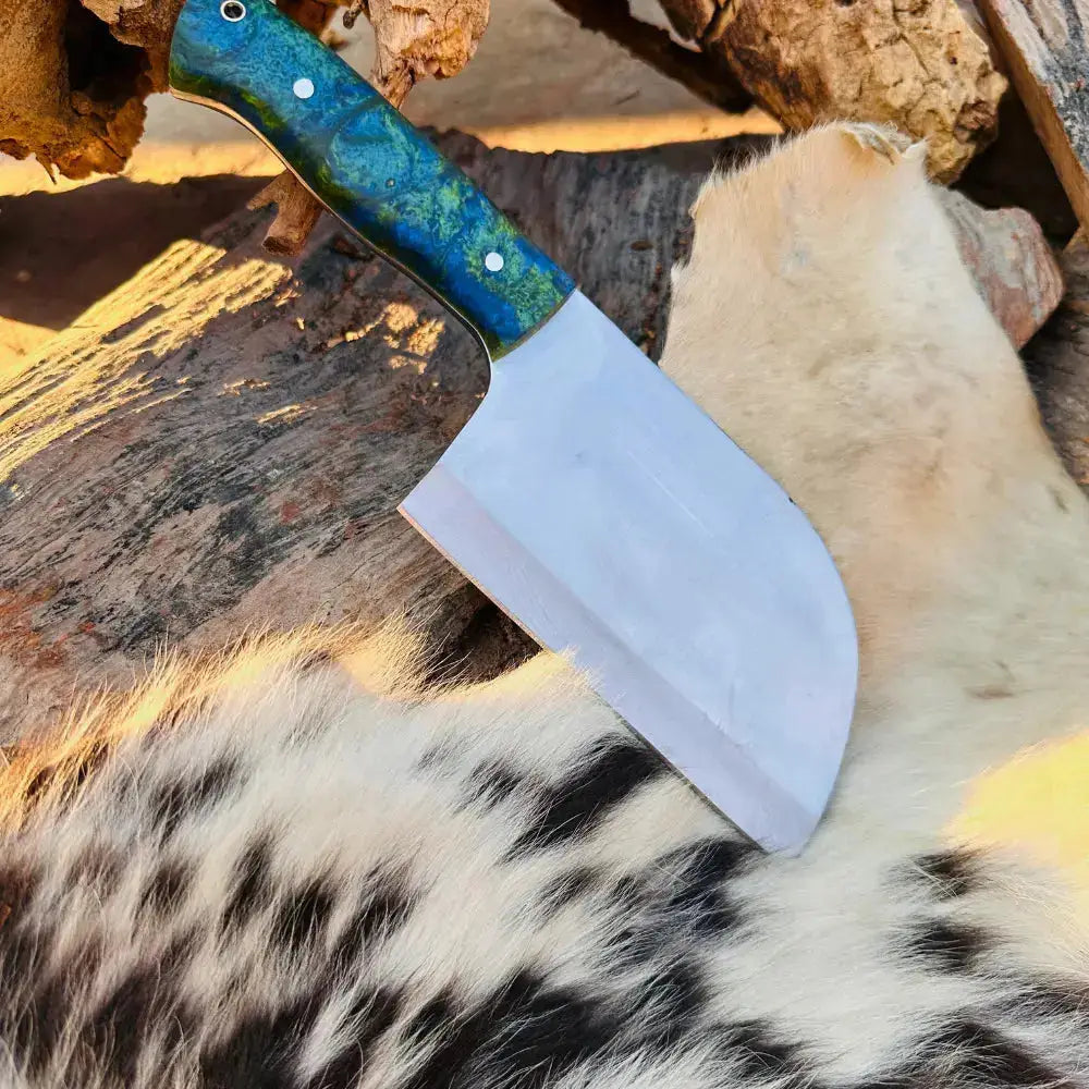 Royal Chef Knife Handmade Stainless Steel Cleaver Chef Knife-Best Kitchen Knife-Resin Wood Handle--Hunt Craft Knives