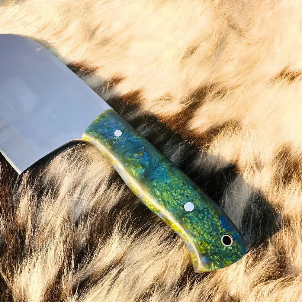Royal Chef Knife Handmade Stainless Steel Cleaver Chef Knife-Best Kitchen Knife-Resin Wood Handle--Hunt Craft Knives