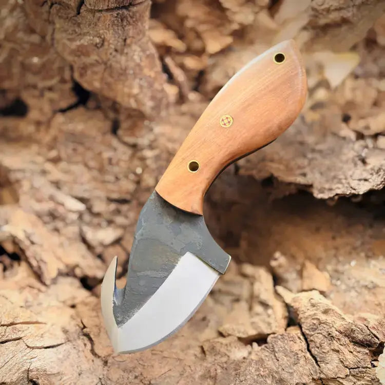 Handmade High Carbon Steel Hunting Skinner Knife-Gut Hook Fix Blade Knife Hunt Craft Knives