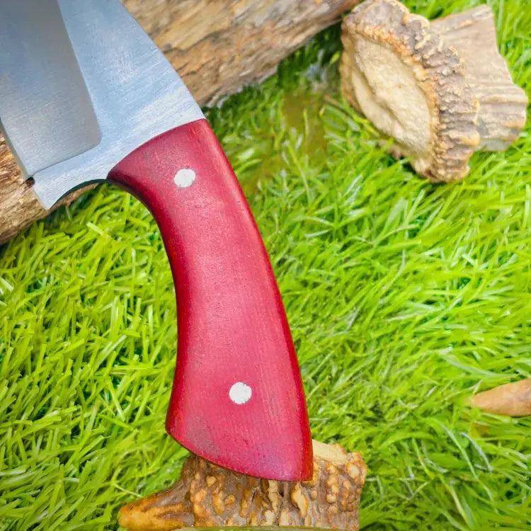 Handmade Stainless Steel Skinner Knife-Hunting Skinning Knife W/ Red Mikarta Handle Hunt Craft Knives