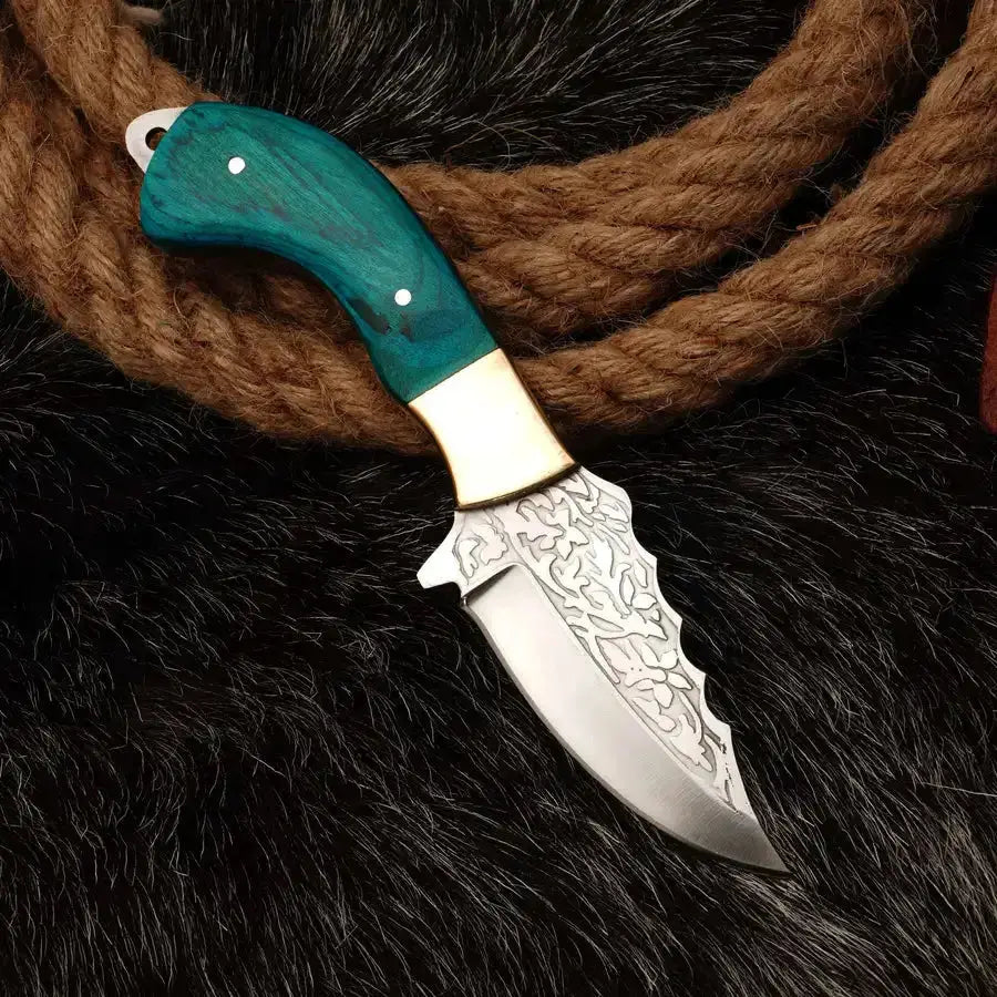 Handmade Stainless Steel Fixed Blade Full Tang Knife With Engrave Blade & Brass Bolster - Best Fixed Blade Knife - Hunt Craft Knives