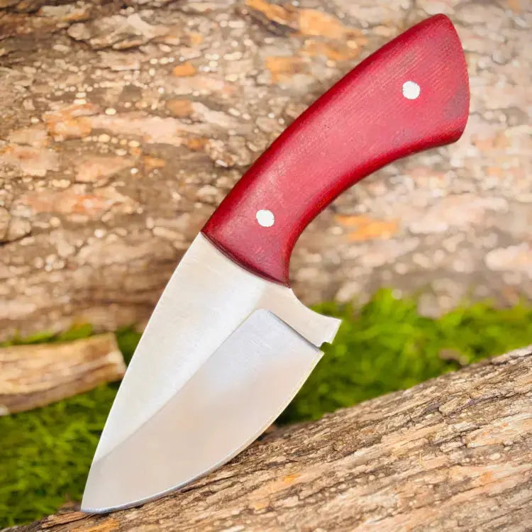 Handmade Stainless Steel Skinner Knife-Hunting Skinning Knife W/ Red Mikarta Handle Hunt Craft Knives