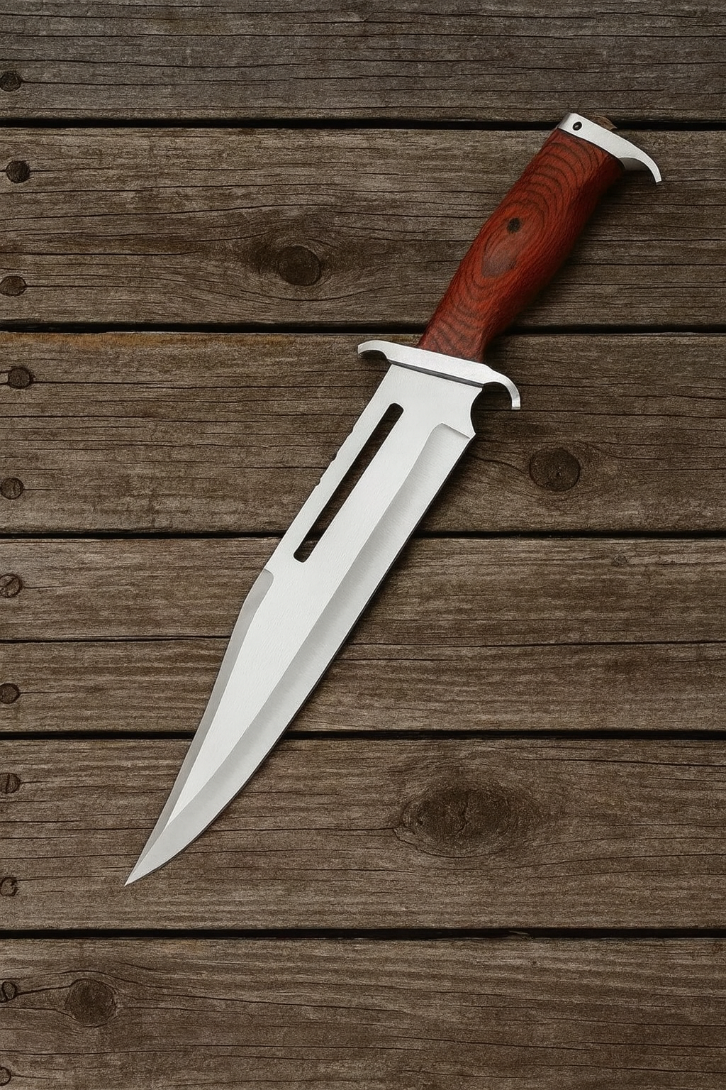 Thunderhawk Bowie-Handmade Stainless Steel Hunting Bowie Knife With Pakka Wood Handle