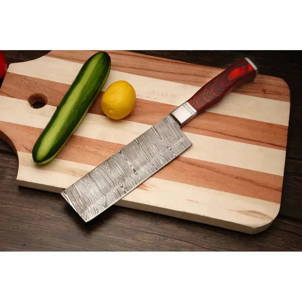 Majesty Wood |Handmade Froged Damascus Steel Chef Knives, Kitchen Knife Set With Wood Handle - Hunt Craft Knives