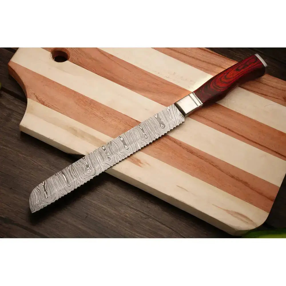Majesty Wood |Handmade Froged Damascus Steel Chef Knives, Kitchen Knife Set With Wood Handle - Hunt Craft Knives
