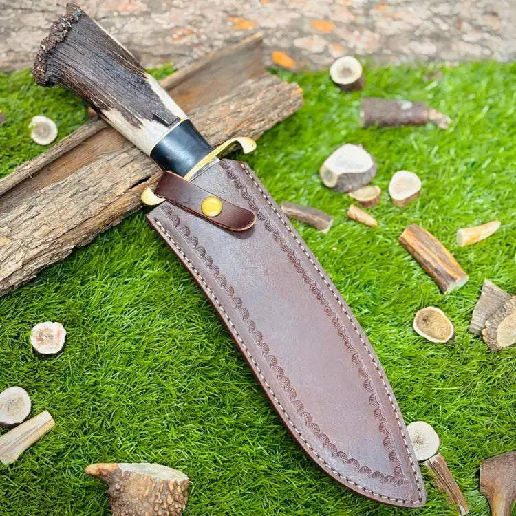 Special Handmade D2 Steel Hunting Bowie Knife Brass Guard & Stag Horn Handle Hunt Craft Knives