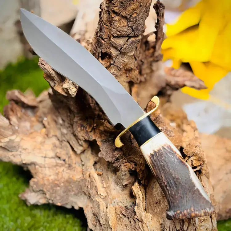 Special Handmade D2 Steel Hunting Bowie Knife Brass Guard & Stag Horn Handle Hunt Craft Knives