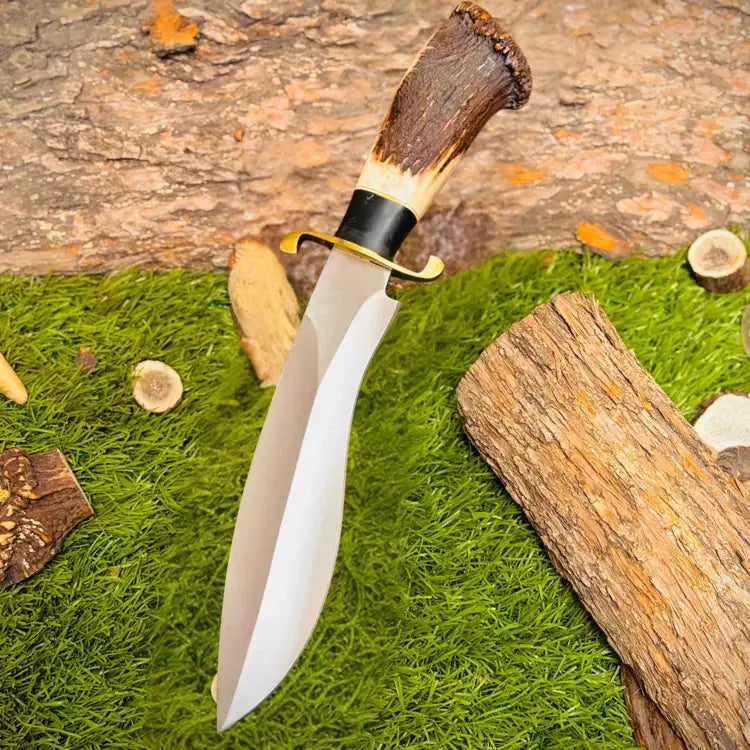 Special Handmade D2 Steel Hunting Bowie Knife Brass Guard & Stag Horn Handle Hunt Craft Knives