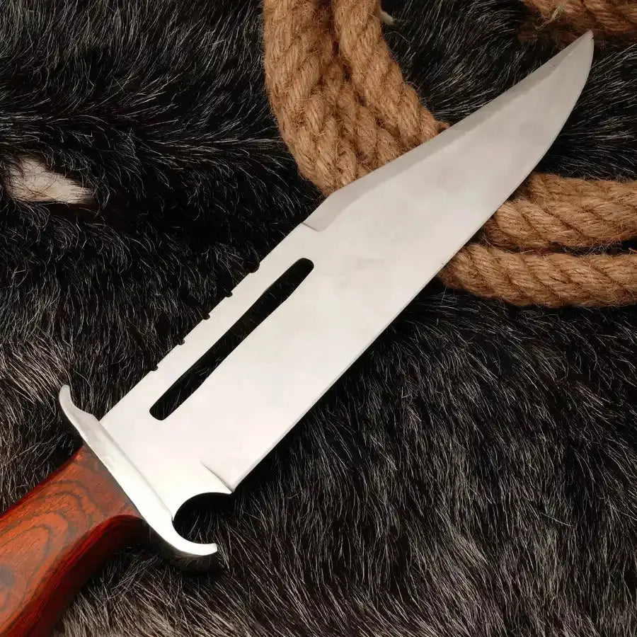 Thunderhawk Bowie-Handmade Stainless Steel Hunting Bowie Knife WIth Pakka Wood Handle - Hunt Craft Knives