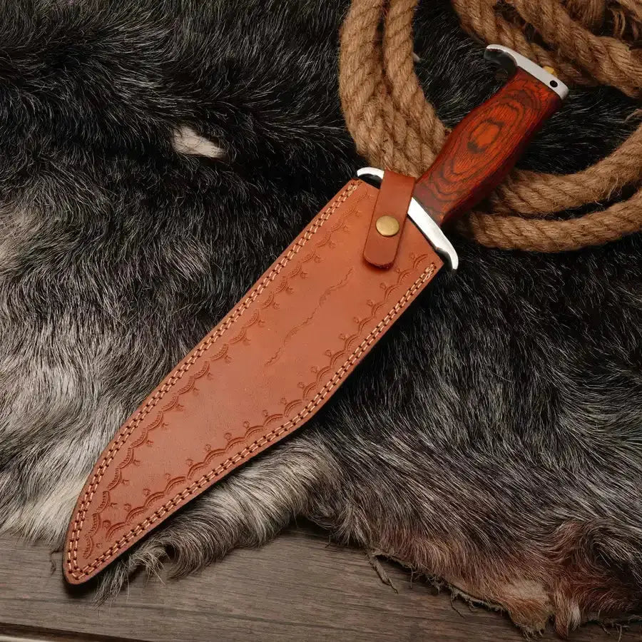 Thunderhawk Bowie-Handmade Stainless Steel Hunting Bowie Knife WIth Pakka Wood Handle - Hunt Craft Knives