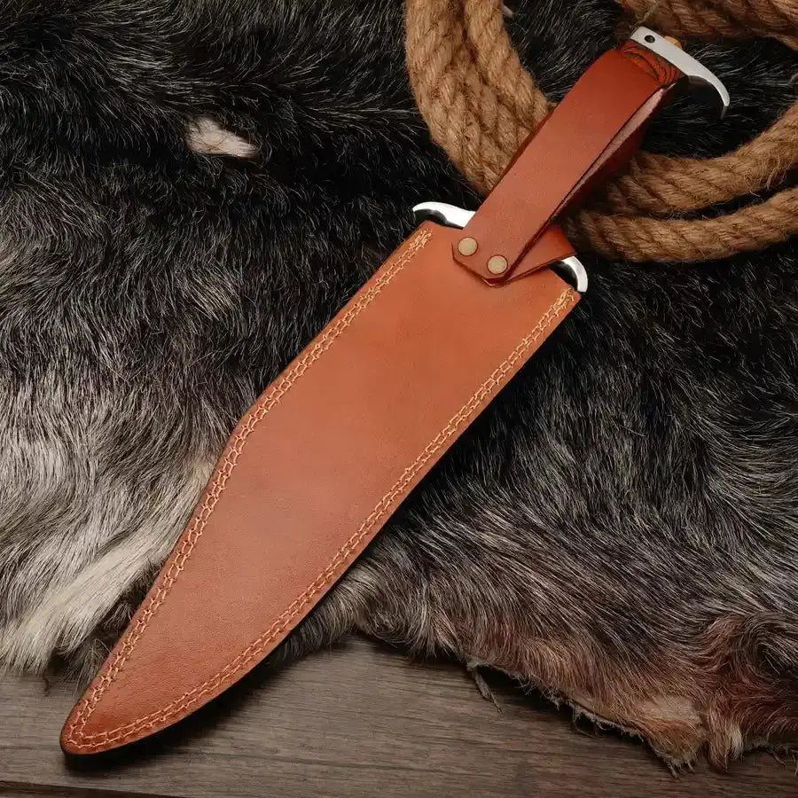 Thunderhawk Bowie-Handmade Stainless Steel Hunting Bowie Knife WIth Pakka Wood Handle - Hunt Craft Knives