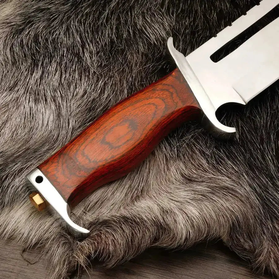 Thunderhawk Bowie-Handmade Stainless Steel Hunting Bowie Knife WIth Pakka Wood Handle - Hunt Craft Knives