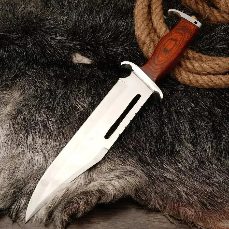 Thunderhawk Bowie-Handmade Stainless Steel Hunting Bowie Knife WIth Pakka Wood Handle - Hunt Craft Knives